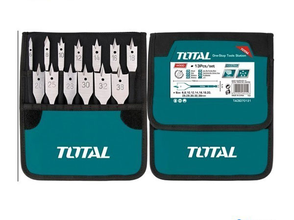 Bộ Mũi Khoan Gỗ Đầu Dẹp 13 Chi Tiết - Total TACSD70131